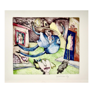 Jose Esteban Martinez Flying Man C. 1990 Original Print
