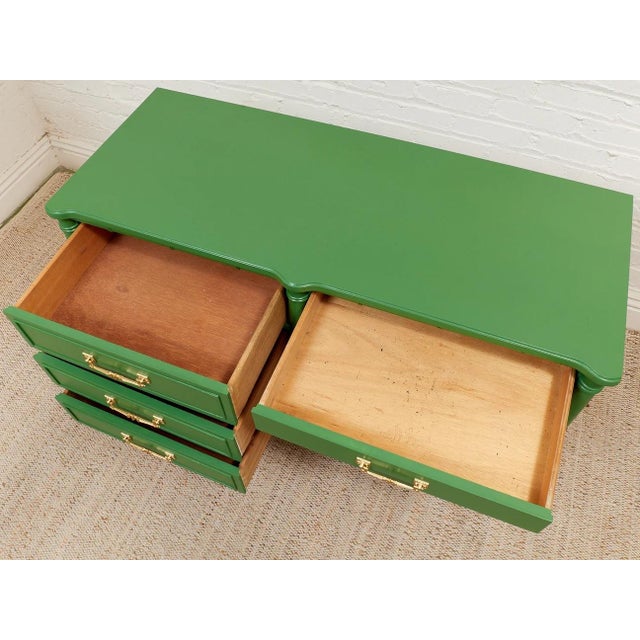 Mid 20th Century Emerald Faux Bamboo Desk For Sale - Image 10 of 11