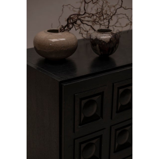 Brutalist sideboard designed in the manner of Gerard Bartels. Belgian piece designed and fabricated in the 1970s. Made out...