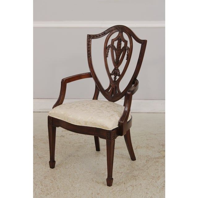 Maitland - Smith Set of 6 Maitland Smith Shield Back Mahogany Dining Chairs For Sale - Image 4 of 18