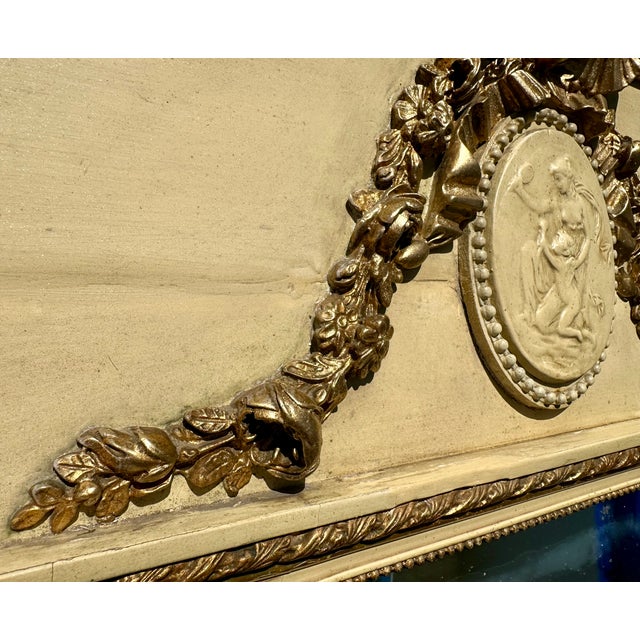 Neoclassical 19th Century French Neoclassical Painted Trumeau Ca. 1870 For Sale - Image 3 of 12