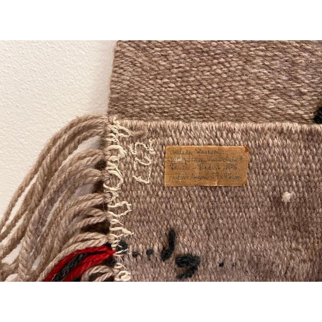 Abstract Hand Made Wool Tapestry by Milada Zachova, Czechoslovakia, 1970s For Sale - Image 6 of 7