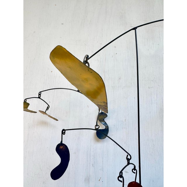 Alexander Calder Signed RSC Steel and Bronze Table Top Mobile Sculpture Manner of Calder For Sale - Image 4 of 11