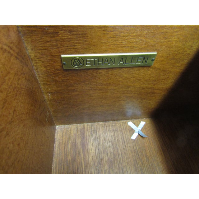 Wood Ethan Allen French Style Paint Decorated Chest of Drawers For Sale - Image 7 of 7