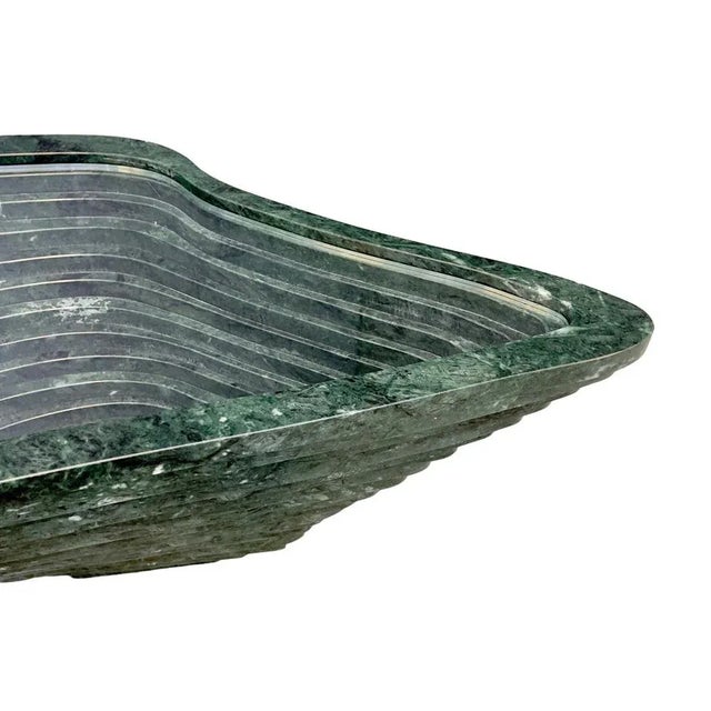 Glass Marble Table attributed to Angelo Mangiarotti, 1980s For Sale - Image 7 of 10