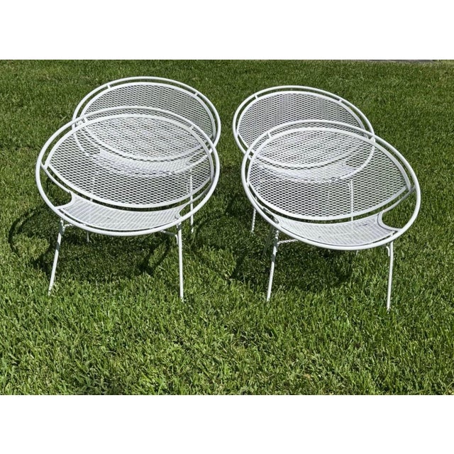 Metal Tempestini Oversized Radar Chairs Powder Coated White - A Pair For Sale - Image 7 of 8