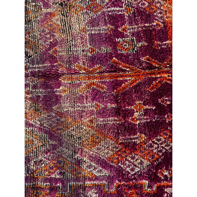 Textile 1970s Authentic Moroccan Boujad Rug – Handmade Berber Wool Rug – Large Tribal Area Ru For Sale - Image 7 of 11
