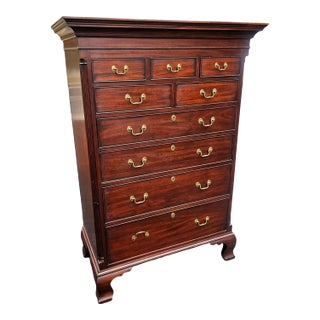 Henkel Harris New Market Mahogany 175/29 Chippendale High Chest For Sale
