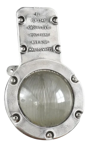 Original Polished Holophane Bulkhead Light, 1940s