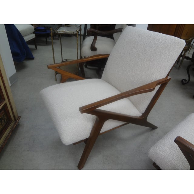 Wood 1960s Pair of French Mid-Century Modern Jeanneret Style Lounge Chairs For Sale - Image 7 of 12