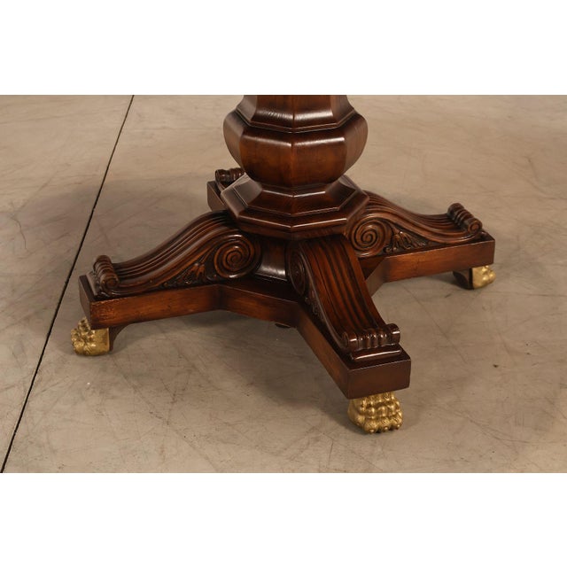 Karges Walnut Round Extendable Dining Table With Three Leaves For Sale - Image 13 of 18