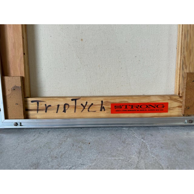 Large Scale- Harris Strong " Triptych " Expressionist Abstract Paintings, Signed Bachman For Sale - Image 12 of 12