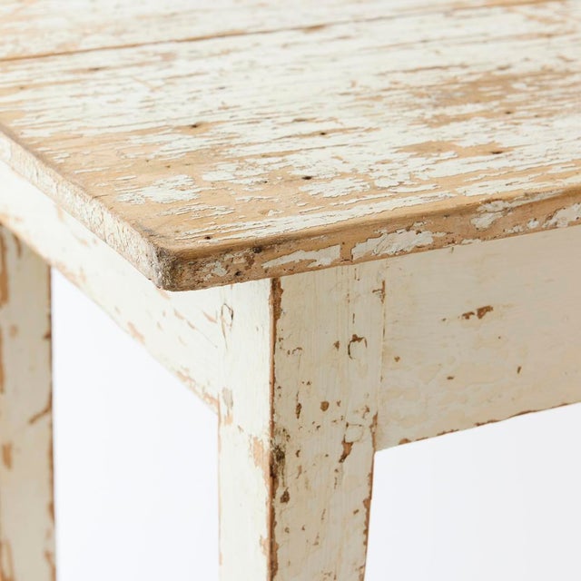 White Antique Painted Side Table For Sale - Image 8 of 8