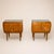 Mid-Century Modern Italian Bedside Tables in Birch, Brass and Glass, 1960s, Set of 2 For Sale - Image 3 of 8