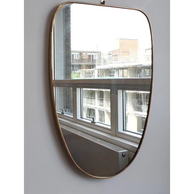 Mid-Century Modern Italian Wall Mirror with Brass Frame by Gio Ponti, 1960s For Sale - Image 12 of 12