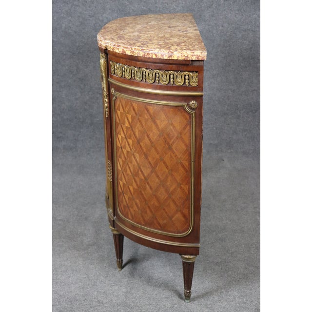 Late 19th Century Fine Breche Marble Top Paul Sormani Attributed Bronze Mounted Inlaid Commode For Sale - Image 5 of 15
