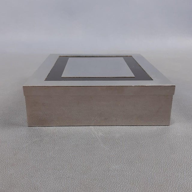 Modern Mid-Century Jewelry Box in Chrome, Metal and Glass by Giacomo Sinopoli for Liwans, 1970s For Sale - Image 3 of 11