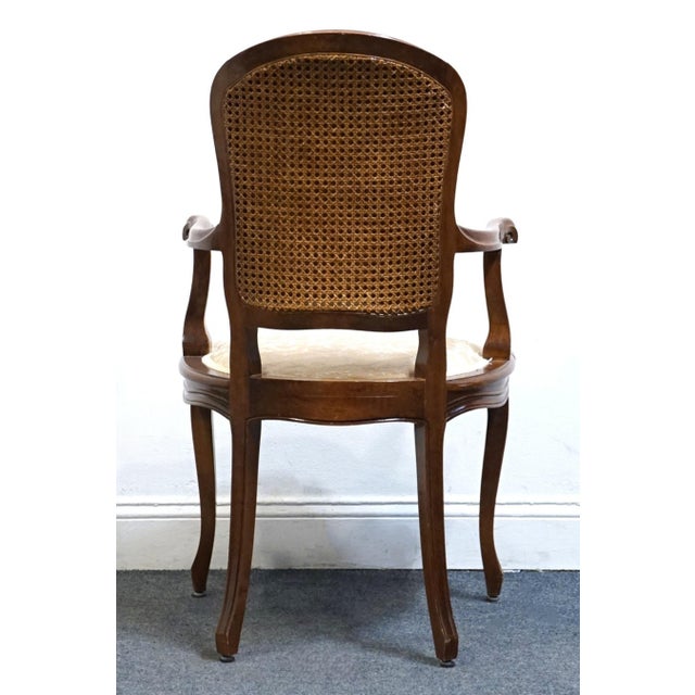 High End Vintage Country French Provincial Solid Cherry Dining Arm Chair For Sale In Kansas City - Image 6 of 9