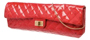 2008 Chanel 2.55 Reissue Patent Leather Elongated Quilted Baquette Clutch Shoulder Bag