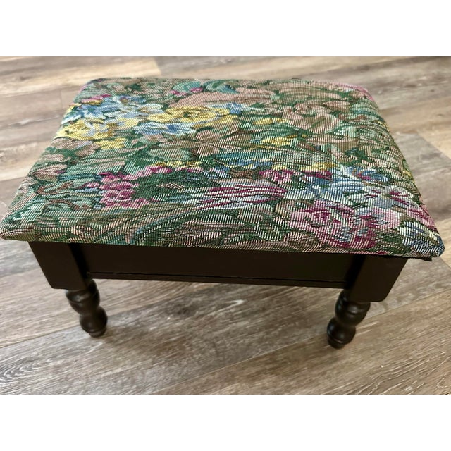 Wood Vintage Late 20th Century Wood Foot Stool With Storage For Sale - Image 7 of 8