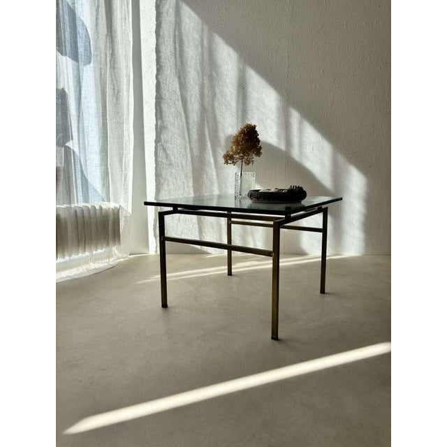 Swedish Brass Coffee Table with Marbled Glass Top, 1960s For Sale - Image 12 of 13