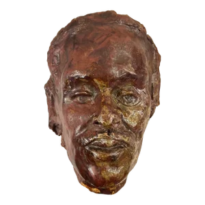 Artist Raymond Wilson 1970s Clay Face Sculpture