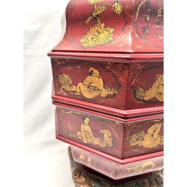Chinoiserie John Richard Chinoiserie Pagoda Wedding Basket Lamp - Asian Inspired Table Lamp For Sale - Image 3 of 11