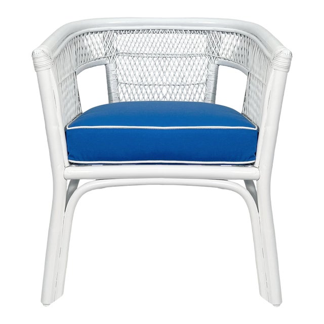 Coastal Diamond Rattan Tub Chair Chairish