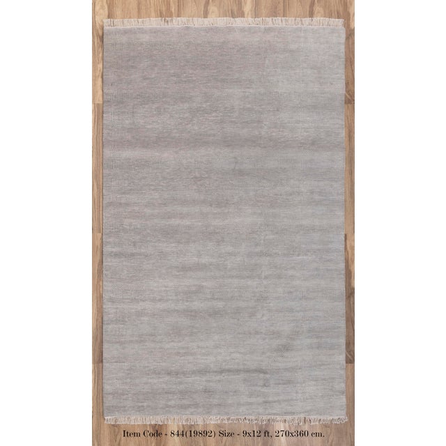 9' x 12' Savannah Hand Knotted Modern Grey Wool & Silk Rug For Sale - Image 18 of 18