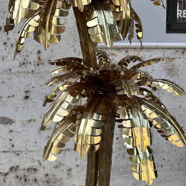 Palm Trees Floor Lamp in Gilt Brass by Christian Techoueyres for Maison Jansen, France, 1970s For Sale - Image 14 of 18