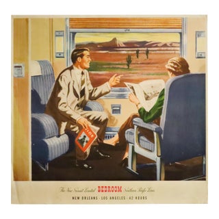 1950 American Transport Poster, 'Southern Pacific Lines (Bedroom)', William Haines Hall For Sale
