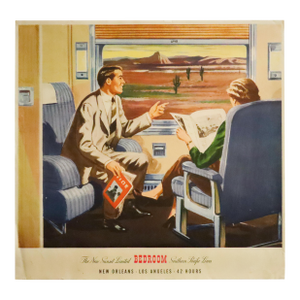 1950 American Transport Poster, 'Southern Pacific Lines (Bedroom)', William Haines Hall