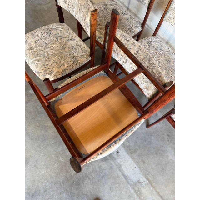 Gray Rosewood Dining Chairs Set of 6 Upholstered Seat Denmark 1960s For Sale - Image 8 of 10