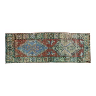 Vintage Distressed Anatolian Rug Runner - 3'7" x 10'1" For Sale