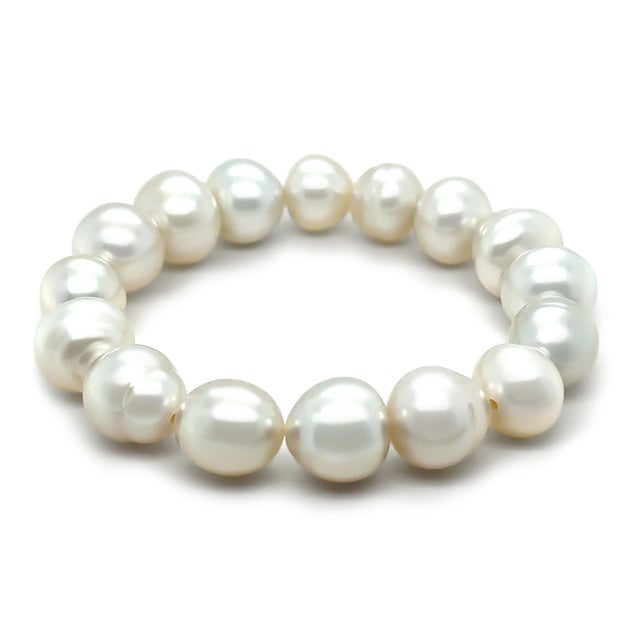 Contemporary Paspaley Delfini South Sea Pearl Strand Bracelet 11–14mm For Sale - Image 3 of 10