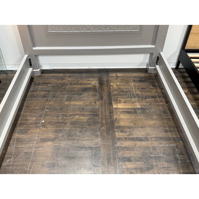 California King Size Gray Arched Panel Bed Frame For Sale - Image 12 of 12