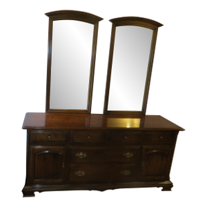 1970s Ethan Allen Classic Manor Dresser and Mirrors