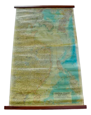 Vintage Korea and China Map, 1953