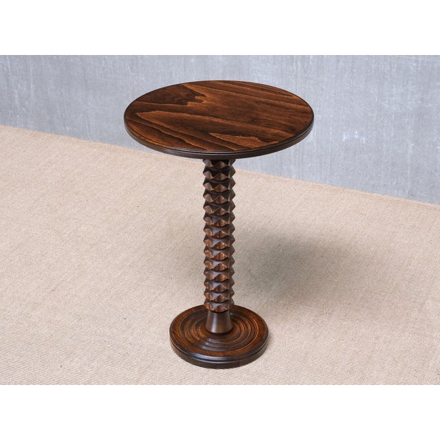 Sculptural Round Side Table in Beech Wood by Charles Dudouyt, France, 1950s For Sale - Image 12 of 12