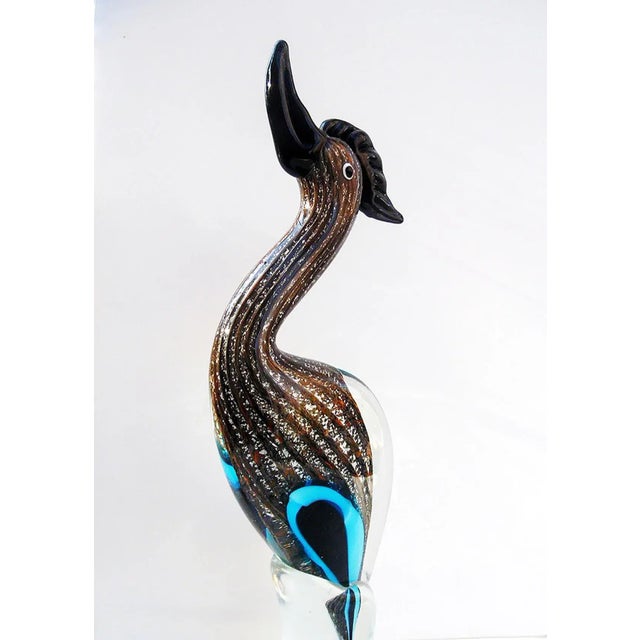 Bird Murano glass Original Murano d'arte sticker 14.75 x 3.5 x 3 in.