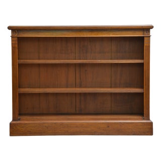 Low English Late Victorian Oak Open Bookcase, 1890 For Sale