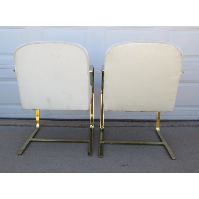 Mid 20th Century Ludwig Mies Van Der Rohe Brno Style Chairs Gold Tone Flat Arm For Sale - Image 11 of 16