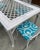 1970s White Wicker Dining Table With Metal Chairs and Blue Accent Cushions For Sale In Atlanta - Image 6 of 9