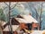 Large 1963 Signed Oil Painting Winter Landscape Red Barn Snow Scene Rustic Farm by L. Brade For Sale - Image 4 of 18