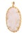 Chinese Carved Floral Motif Rose Quartz Prong Set Twisted Bezel-Ring 14K Yellow Gold Pendant, can be worn through on bail....
