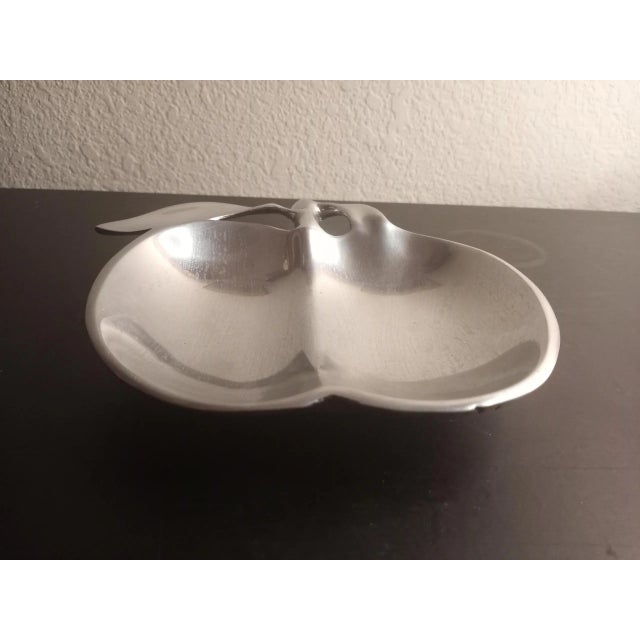This is a vintage Silver Plated 6" Apple Shaped Divided Bowl Made in India. Procured at auction BOX 12