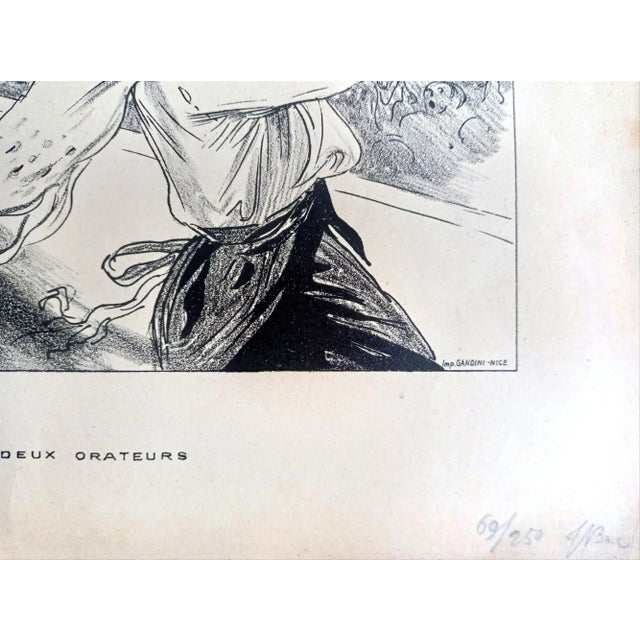 Ferdinand Bac (French, 1859-1952)- Deux Orateurs L'Éloge De La Folie: Lithographie Originale Signee (Praise Of Folly)...