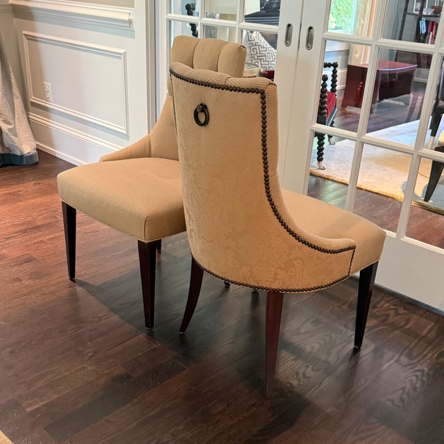 Wood Pair Ritz Dining Chairs by Thomas Pheasant for Baker For Sale - Image 7 of 12