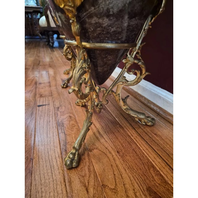 Rare Antique Pair of Louis XVI Style Sevres Porcelain Ormolu Mounted Jardinieres For Sale - Image 10 of 11