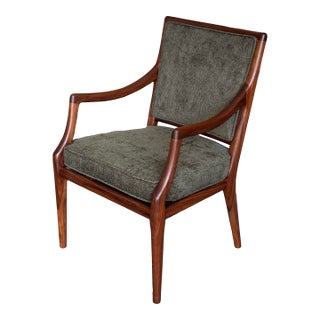 1960s Mid-Century Modern Sculpted Walnut Armchair For Sale